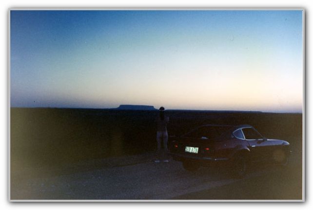 DJ baring his arse to Mt Connor circa 1990